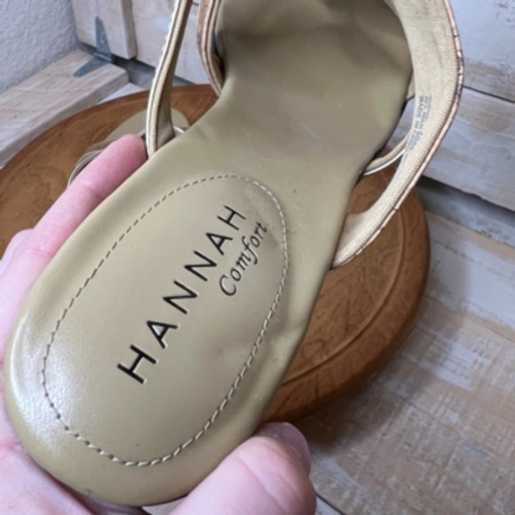 Hannah Womens Ridge Slide Sandals Block Heels Shoes Brown Slip On‎ Cut Out 10 M - Picture 7 of 12